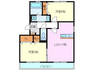 クリスタルハイム希叶の物件間取画像